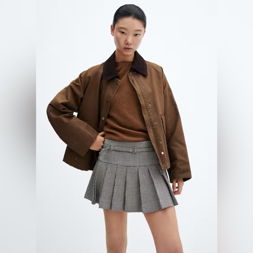 Houndstooth Belted miniskirt